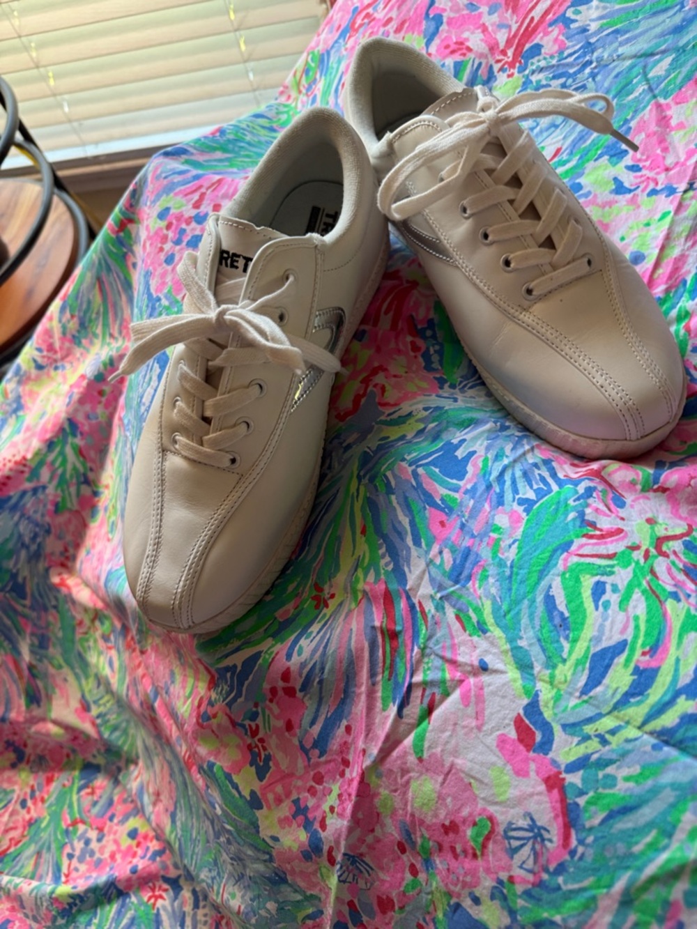 Tretorn White Sneakers with Silver Detail